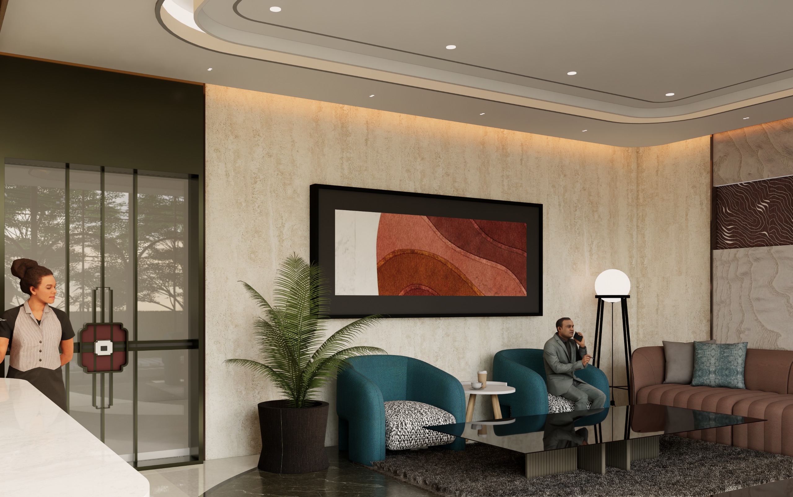 Hotel Vedantra elegant lobby with modern luxury interiors